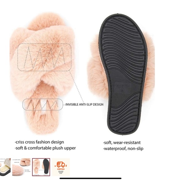 (REDUCED) FAMIPORT FAUX FUR SLIPPERS - Picture 3 of 6